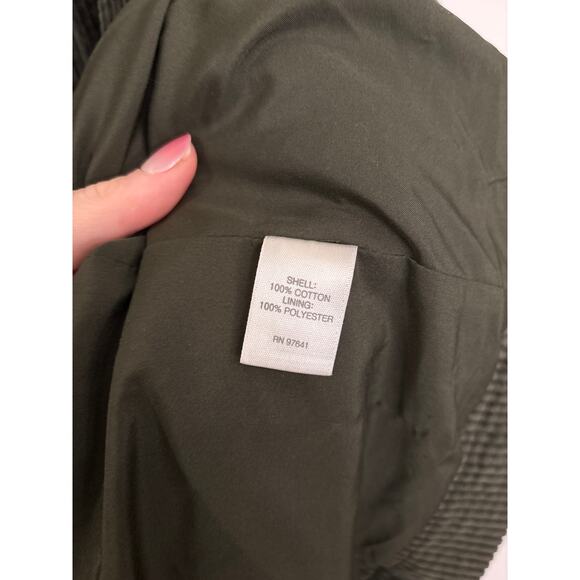 J. Jill Heritage Tumbled Cord Coat Womens Small Olive Green Sherpa Corduroy - Picture 4 of 5